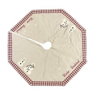 Home Collections by Raghbu Christmas Tree Skirt Winter Wonderland Brown and Red